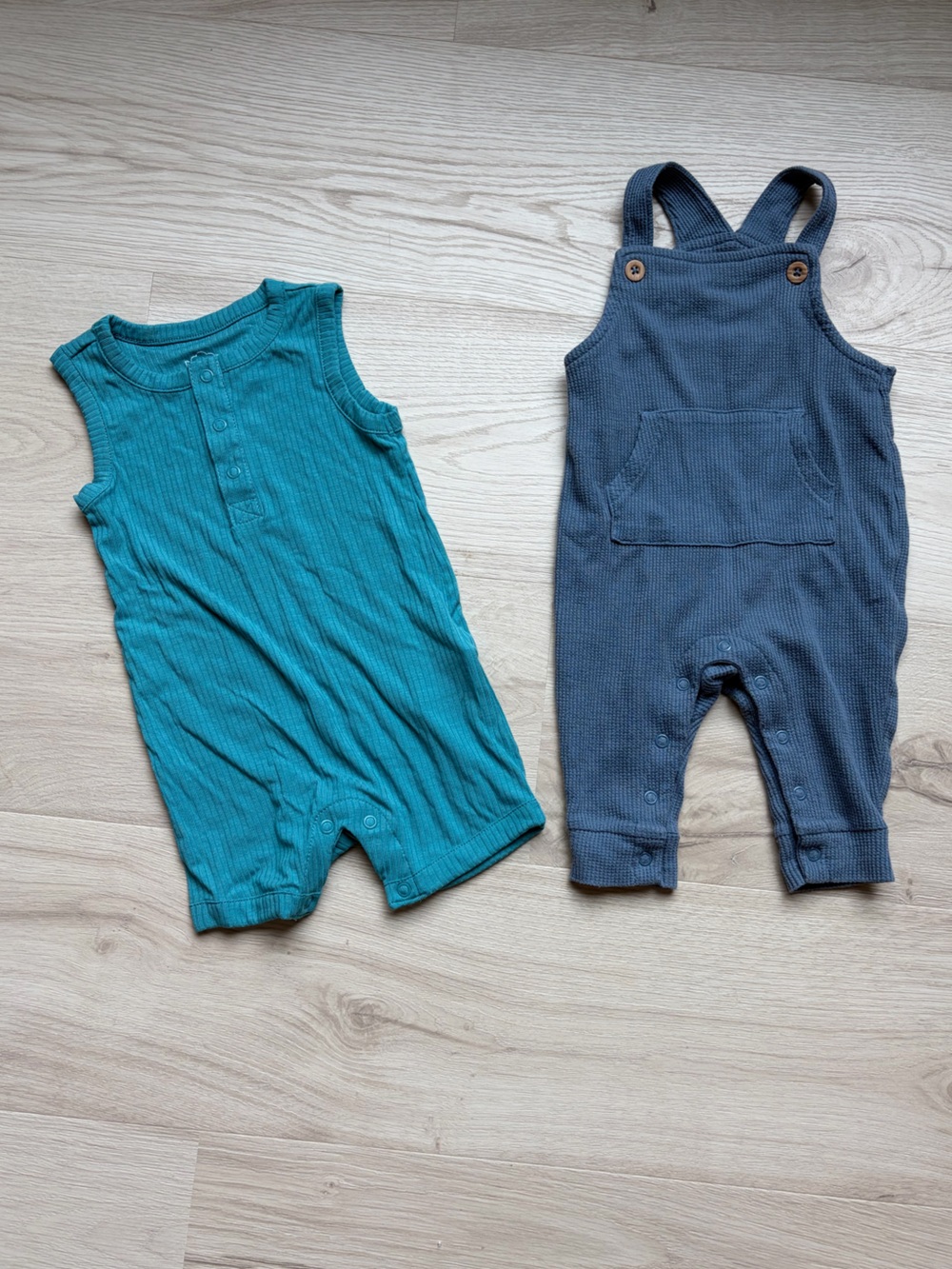Carter's Blue and Teal Ribbed One-Piece Rompers